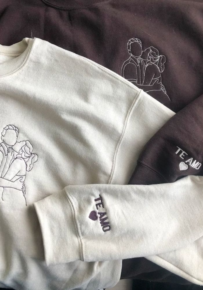 Embroidered Custom One-Line Art Sweatshirt